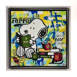 Reading In Luxury - Original - White Framed Reading In Luxury - Original - White Framed