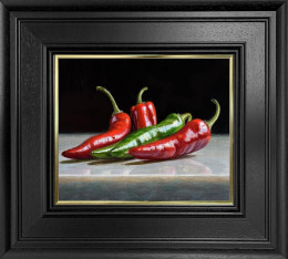 Red And Green Chillies - Original - Framed