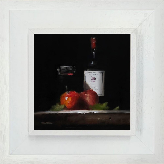 Red Wine And Apples - Original - Framed Red Wine And Apples - Original - Framed