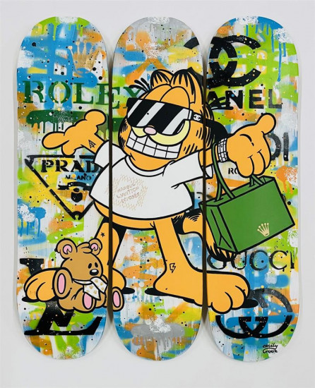 Rich Cat - Skatedeck - Original - Framed Rich Cat - Skatedeck - Original - Framed