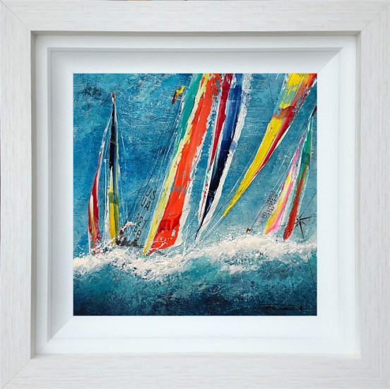 Serenity At Sea - Original - White Framed