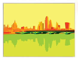 St Pauls To The City - Canvas Deluxe - White Framed