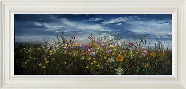 Sunlit Meadow Blossoms - Original - Framed Sunlit Meadow Blossoms - Original - Framed