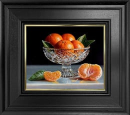 Tangerines In Glass Bowl - Original - Framed