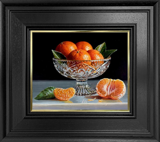 Tangerines In Glass Bowl - Original - Framed Tangerines In Glass Bowl - Original - Framed