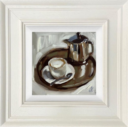 The Breakfast Wake Up - Original - White Framed