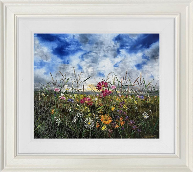The Light Over The Meadows - Original - Framed The Light Over The Meadows - Original - Framed