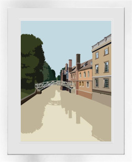 The Mathematical Bridge - White Framed