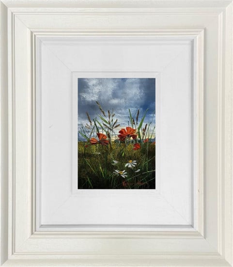 The Meadow Finds Its Pop Of Red - Original - Framed The Meadow Finds Its Pop Of Red - Original - Framed