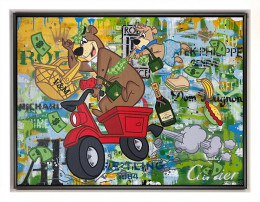 The Money Bear - Original - Framed