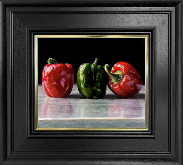 Three Scotch Bonnet Chillies - Original - Framed Three Scotch Bonnet Chillies - Original - Framed
