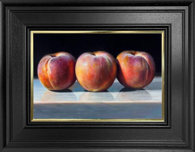 Three Yellow Peaches - Original - Framed Three Yellow Peaches - Original - Framed