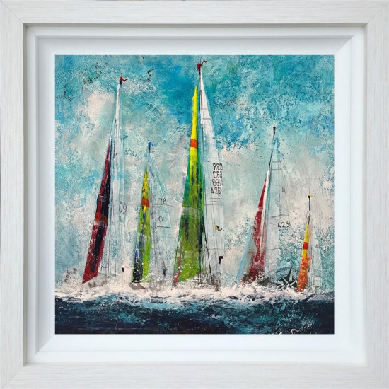 Tropical Tides - Original - White Framed