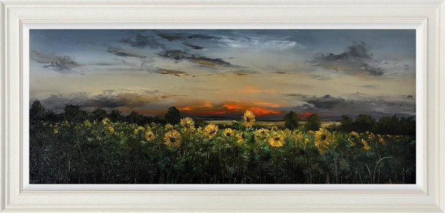 Two Suns In a Field of Gold - Original - Framed Two Suns In a Field of Gold - Original - Framed