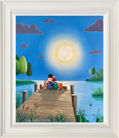 Under The Moon, Together - Original - Framed Under The Moon, Together - Original - Framed