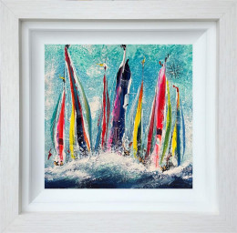 Whispering Breeze - Original - White Framed