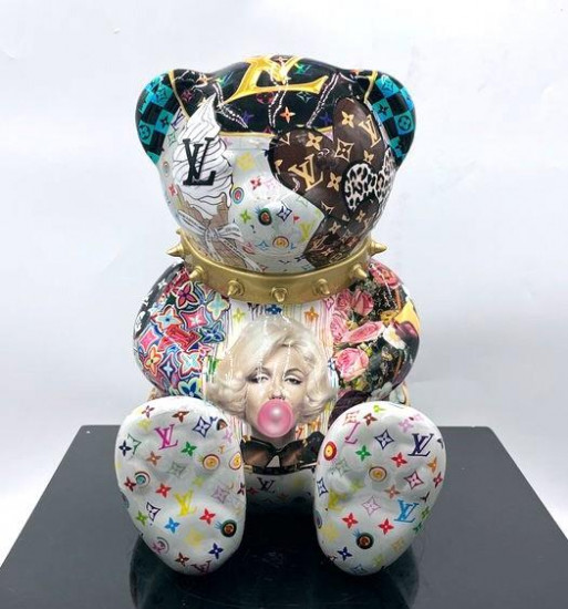 White LV Bear - Original Sculpture White LV Bear - Original Sculpture