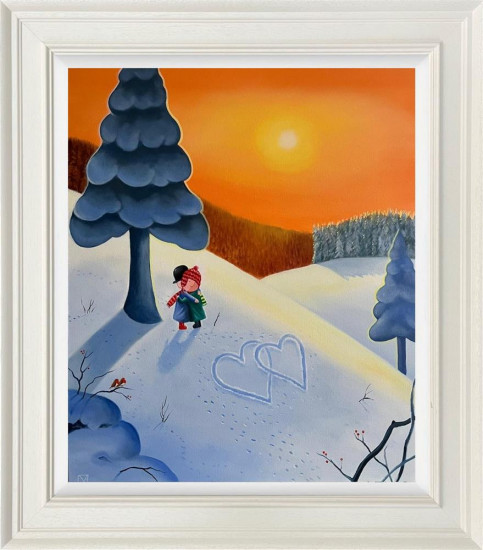 Wrapped In Winter Love - Original - Framed Wrapped In Winter Love - Original - Framed