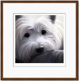 Dog Tired Series - West Highland Terrier - Dark Wood Framed