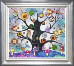 Blue Tree Of Charms - Silver-Blue Framed