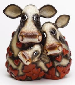 Two & A Calf - Sculpture