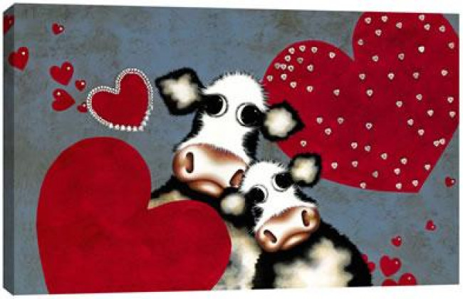 Falling In Love With Moo - Box Canvas Falling In Love With Moo - Box Canvas