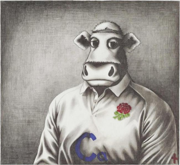 Rugby Bull Sketch - Limited Edition - Signed by Tom Croft