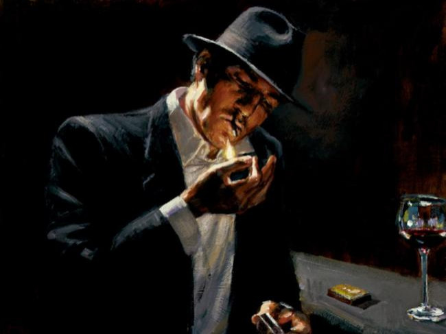 Man Lighting Cigarette