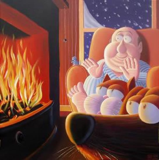 Fireside Friends - Original - Box Canvas Fireside Friends - Original - Box Canvas