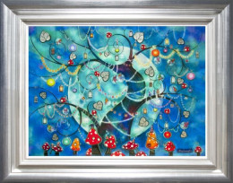 Fairy Lanterns - Silver-Blue Framed