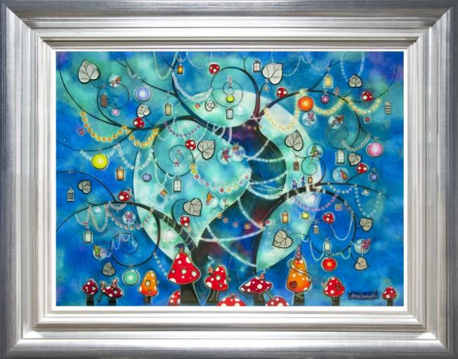 Fairy Lanterns - Silver-Blue Framed