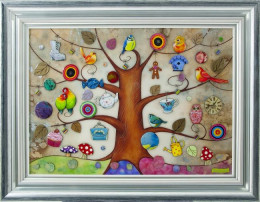 Tree Of Gifts - Silver-Blue Framed