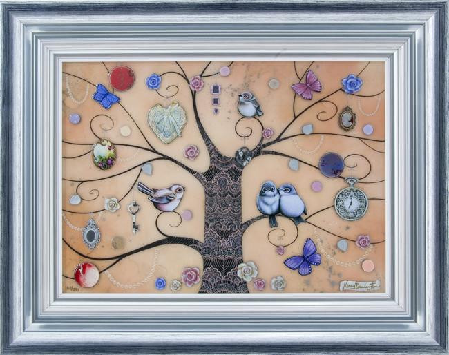Lace Tree - Silver-Blue Framed