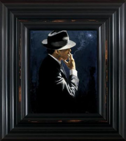 Smoking Under The Light II - Black Framed
