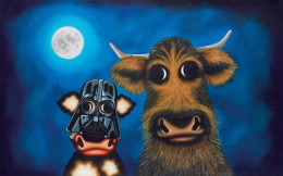 Calf Vader And Chewie The Cud - Box Canvas