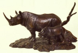 Tsavo Rhino - Sculpture - Bronze