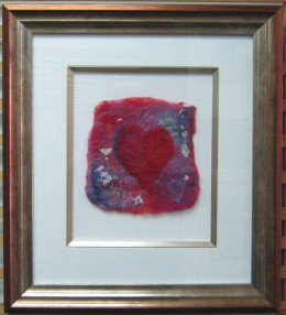 Heartfelt I (felt art) - Framed