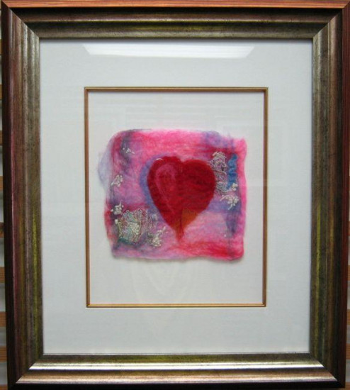 Heartfelt II (felt art) - Framed