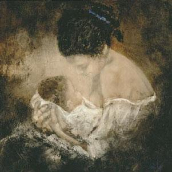 In Her Arms - On Canvas - Board With Slip In Her Arms - On Canvas - Board With Slip