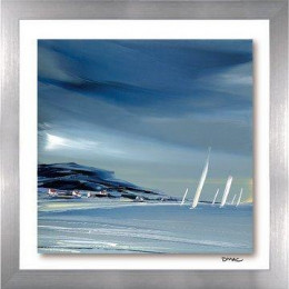 Mirrored Seas I - On Glass - Silver Framed
