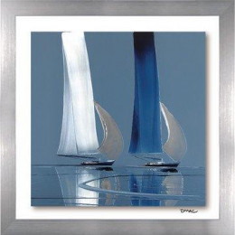 Mirrored Seas III - On Glass - Silver Framed