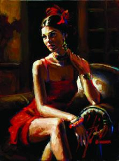 Linda In Red by Fabian Perez