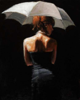 Woman With White Umbrella - Board Only
