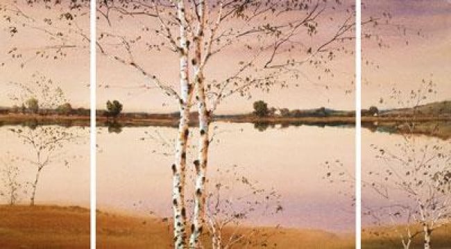 Lakeside Panorama (Triptych) - Mounted Lakeside Panorama (Triptych) - Mounted