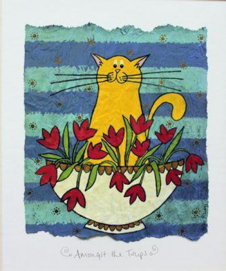 Amongst The Tulips - Original - Mounted Amongst The Tulips - Original - Mounted