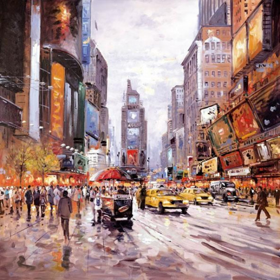 Morning in Times Square - Box Canvas
