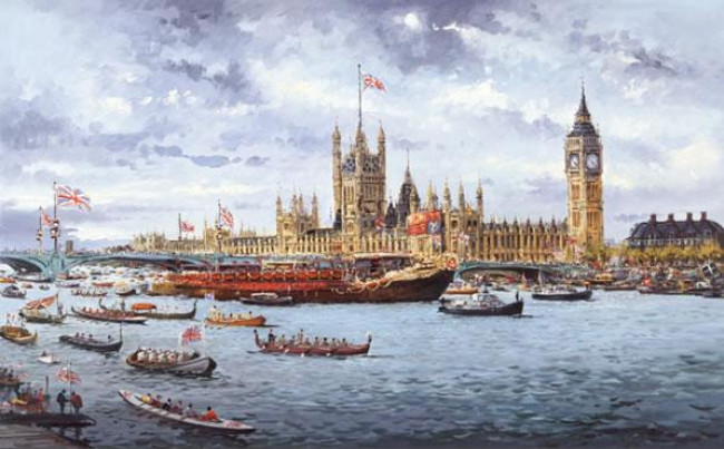 Thames Pageant - Framed