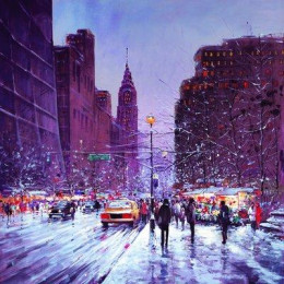 Winter Evening New York - Box Canvas