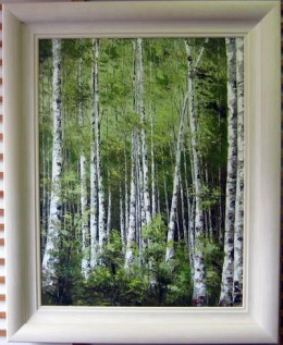 Midsummer Green - White Frame - Framed