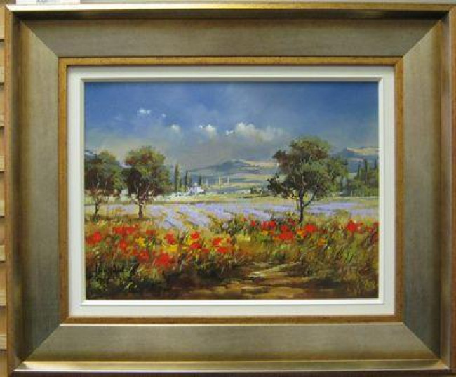 Tuscan Landscape I - Original - Gold Framed